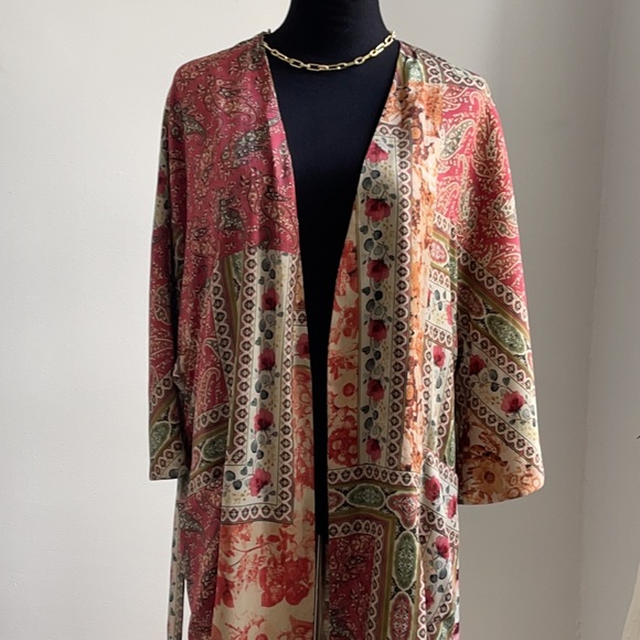 ZARA REVERSIBLE PRINTED KIMONO - Picture 8 of 16